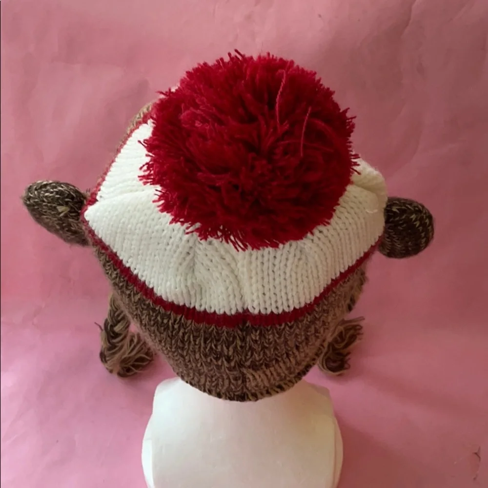 Vintage multicolored knitted hat with lining